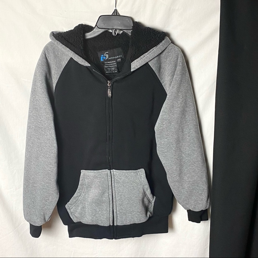i5 Apparel Black Gray Thick Hoodie Coat Boy 16/18